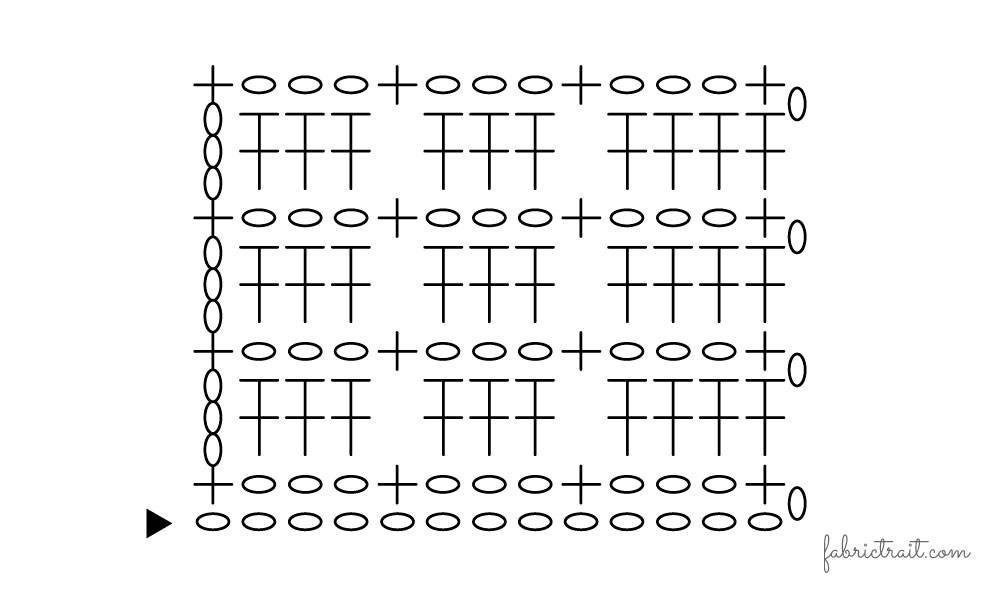 Pontos de Crochet - Ponto Tijolo 3 | ponto tijolo