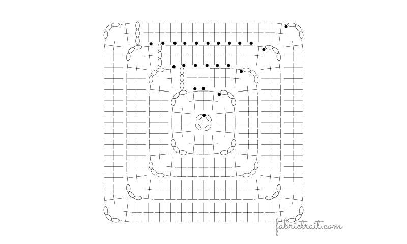 Pontos de Crochet - Quadrado da Avó Preenchido 1 Pontos de Crochet - Quadrado da Avó Preenchido 1 | quadrado de croche